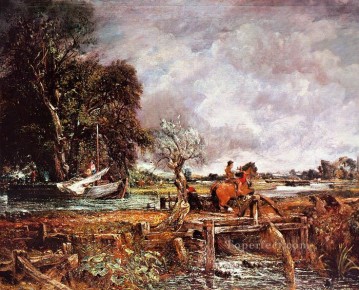 Caballo Painting - El caballo saltando Paisaje romántico John Constable